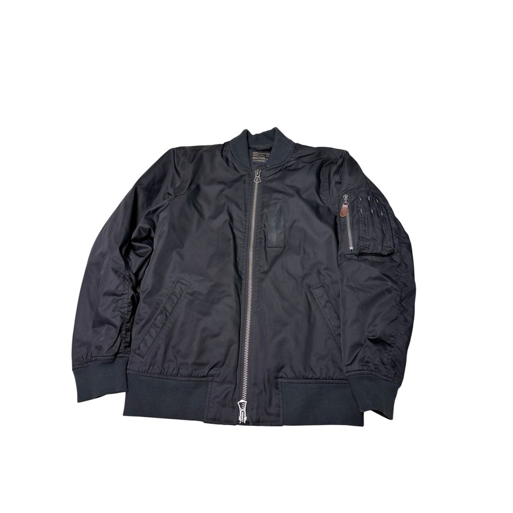 Vintage Abercrombie and Fitch Black Bomber‎ Flight Jacket MA-1 Quilted Mens XS